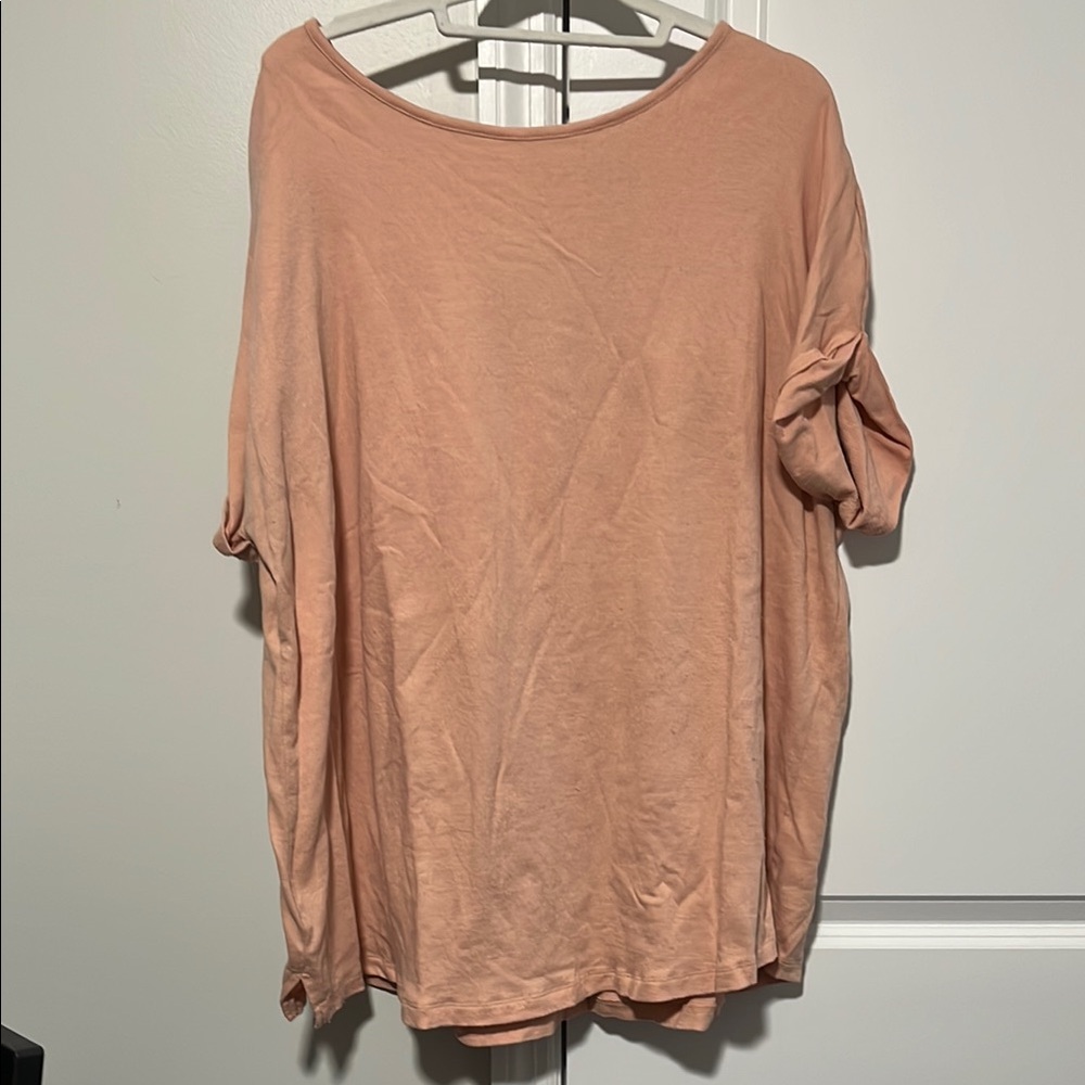 Denim&Co Pink Relaxed Oversized Tee